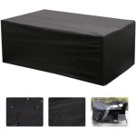 Housse de salon table rectangulaire oxford pour meubles de jardin uv protection (noir) - 150�130�90cm ...