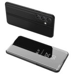 Housse pour samsung galaxy a36 et a56 5g - etui coque portefeuille clear view miroir + film ecran - noir ...