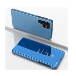 Housse pour samsung galaxy s25 ultra 5g - etui coque portefeuille clear view miroir + film ecran - bleu ...