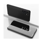 Housse pour samsung galaxy s25 ultra 5g - etui coque portefeuille clear view miroir + film ecran - noir ...