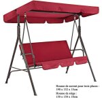 Housse de si�ge et coussins assise / dossier avec auvent rouge (sans balancelle) housse de si�ge de jardin ...