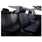 Housses de siège universelles jeu complet deluxe en cuir eco noir bleu couvre - sièges pour voiture Housses de siège universelles jeu complet deluxe en cuir eco noir bleu couvre - sièges pour voiture