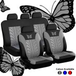 Housses de sige de voiture universelles - motif de pneu papillon ensemble complet pour voiture confort ...