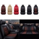Housses de siège de voiture universelles simili - cuir pour avant et arrière noir marron Housses de siège de voiture universelles simili - cuir pour avant et arrière noir marron
