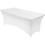 Housse de table blanche pour table pliante 180 cm h�tel restaurant mariage exposition d�coration nappe ...