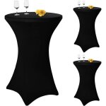 Lot de 3 housse de table ronde extensible nappe ronde pour cocktail pour table de banquet de cocktail ...