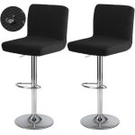 Housse de tabouret de bar - non spcifi - 2 pices - noir - extensible - lavable