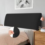Housse de tte de lit - tissu extensible doux - convient aux ttes de lit de 140 cm  170 cm - noir