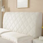 Housse tete de lit universelle housse de protection courte en peluche anti - poussire lavable blanc180cm ...