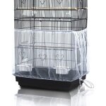 Housse universelle pour cage � oiseaux avec filet anti - graines - jupe de cage pour perroquet - blanche ...