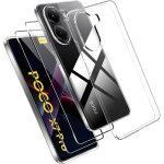Housse pour xiaomi poco x7 pro 5g + x2 verres tremp - coque etui souple transparent vitre protection ...