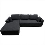 Hove - canap� dangle 5 - 6 places en velours c�tel� gris anthracite