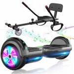 Hoverboard 65 noir avec hoverkart batterie 18v / 2. 6ah vitesse max 8km / h clairage led bluetooth noir ...
