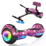 Hoverboard 65 violet avec hoverkart batterie 18v / 2. 6ah vitesse max 8km / h clairage led bluetooth ...