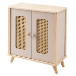 Armoire de poupe - howa - 2660 - design moderne - 3 cintres en bois - portes aspect rotin