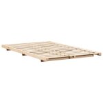 Hsf�cadre de lit sur�lev� - sans matelas - sommier au sol marron 140x190 cm - bois massif en pin - 2 ...