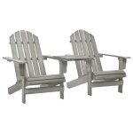 Hsf�chaises de jardin - anticorrosion - fauteuil de bistrot adirondack avec table bois de sapin gris ...
