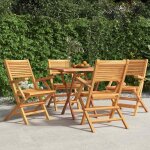 Hsfchaises de jardin - anticorrosion - fauteuil de bistrot pliantes lot de 4 55x62x90cm bois massif ...