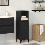 Hsf colonne wc / cabinet de salle de bain - meuble rangement pour bain / armoire wc - avec porte chne ...