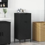Hsf colonne wc / cabinet de salle de bain - meuble rangement pour bain / armoire wc - avec tiroir noir ...