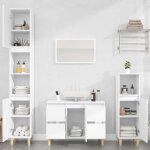Hsf colonne wc / ensemble de meubles salle de bain - meuble rangement pour bain / armoire wc - 3 pcs ...