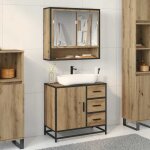 Hsf colonne wc / ensemble de mobilier de salle de bain - meuble rangement pour bain / armoire wc - 2 ...