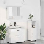Hsf colonne wc / ensemble de mobilier de salle de bain - meuble rangement pour bain / armoire wc - 3 ...