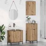 Hsf colonne wc / ensemble de mobilier de salle de bain - meuble rangement pour bain / armoire wc - 3 ...