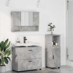 Hsf colonne wc / ensemble de mobilier de salle de bain - meuble rangement pour bain / armoire wc - 3 ...