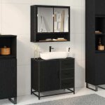 Hsf colonne wc / meuble de lavabo de salle de bain - meuble rangement pour bain / armoire wc - chne ...