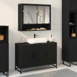 Hsf colonne wc / meuble de lavabo de salle de bain - meuble rangement pour bain / armoire wc - chne ...