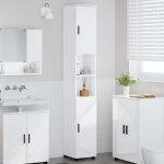 Hsf® colonne wc / meuble de salle de bain - meuble rangement pour bain / armoire wc - haut blanc brillant ... Hsf® colonne wc / meuble de salle de bain - meuble rangement pour bain / armoire wc - haut blanc brillant ...