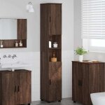 Hsf® colonne wc / meuble de salle de bain - meuble rangement pour bain / armoire wc - haut chêne marron ... Hsf® colonne wc / meuble de salle de bain - meuble rangement pour bain / armoire wc - haut chêne marron ...
