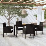 Hsf�ensemble � manger de jardin 5 pcs - design scandinave - table de jardin dext�rieur + 4 chaises - ...