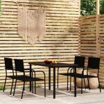 Hsf�ensemble � manger de jardin 5 pcs - design scandinave - table de jardin dext�rieur + 4 chaises - ...