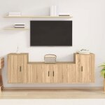 Hsfensemble de meubles tv 3 pcs - meuble de rangement tv / complet de vitrine chne sonoma - bois dingnierie ...