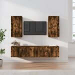 Hsf®ensemble de meubles tv 5 pcs - meuble de rangement tv / complet de vitrine chêne fumé - bois dingénierie ... Hsf®ensemble de meubles tv 5 pcs - meuble de rangement tv / complet de vitrine chêne fumé - bois dingénierie ...