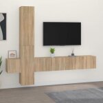 Hsf®ensemble de meubles tv 5 pcs - meuble de rangement tv / complet de vitrine chêne sonoma - bois dingénierie ... Hsf®ensemble de meubles tv 5 pcs - meuble de rangement tv / complet de vitrine chêne sonoma - bois dingénierie ...