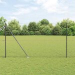 Hsf�grillage / cl�ture avec poteaux - anti - corrosion / anti - humidit� - gris 1. 5 x 25 m acier recouvert ...