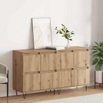 Hsf�meuble de s�jour contemporain - buffets 2 pcs - ch�ne artisanal - 120x35x70cm ckd32552