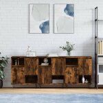 Hsfmeuble de sjour contemporain - buffets 3 pcs - chne fum - bois dingnierie ckd35466