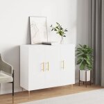Hsf�meuble de s�jour contemporain - buffet blanc 90x34x80cm - bois ding�nierie ckd25093