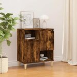 Hsf�meuble de s�jour contemporain - buffet - ch�ne fum� - 60x35x70cm - bois ding�nierie ckd30959
