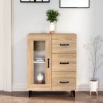 Hsf�meuble de s�jour contemporain - buffet - ch�ne sonoma - 695x34x90cm - bois ding�nierie ckd40182