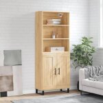 Hsfmeuble de sjour contemporain - buffet haut - chne sonoma - 695x34x180cm - bois dingnierie ckd19022 ...