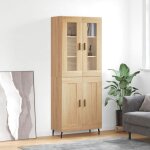 Hsf�meuble de s�jour contemporain - buffet haut - ch�ne sonoma - 695x34x180cm - bois ding�nierie ckd64591 ...