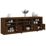 Hsf®meuble de séjour contemporain - buffet avec lumières led - chêne marron - 202x37x67cm ckd27097 Hsf®meuble de séjour contemporain - buffet avec lumières led - chêne marron - 202x37x67cm ckd27097