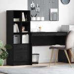 Hsfmeuble de sjour contemporain - bureau avec rangement 2 pcs - chne noir - 100x40x76cm ckd22545