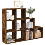 Hsf®meuble de séjour contemporain - Étagère de salon séparatrice de pièce 3 niveaux - chêne fumé tfh2208 ... Hsf®meuble de séjour contemporain - Étagère de salon séparatrice de pièce 3 niveaux - chêne fumé tfh2208 ...