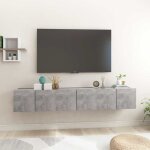 Hsfmeubles tv suspendu - design mural - s 3 pcs gris bton 60x30x30cm kbq67880